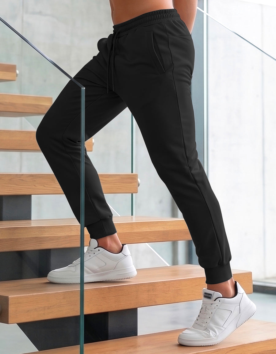 Pants Jogger Hombre Fleece con Bolsillos color Negro