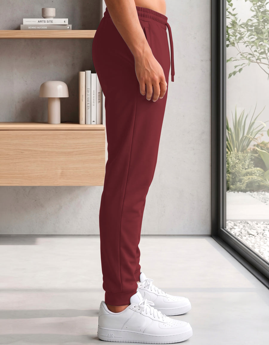 Pants Jogger Hombre Fleece con Bolsillos color Vino