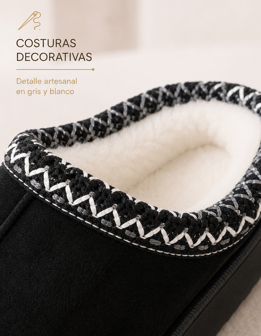 Pantuflas Cerradas Suaves Antiderrapantes color Negro