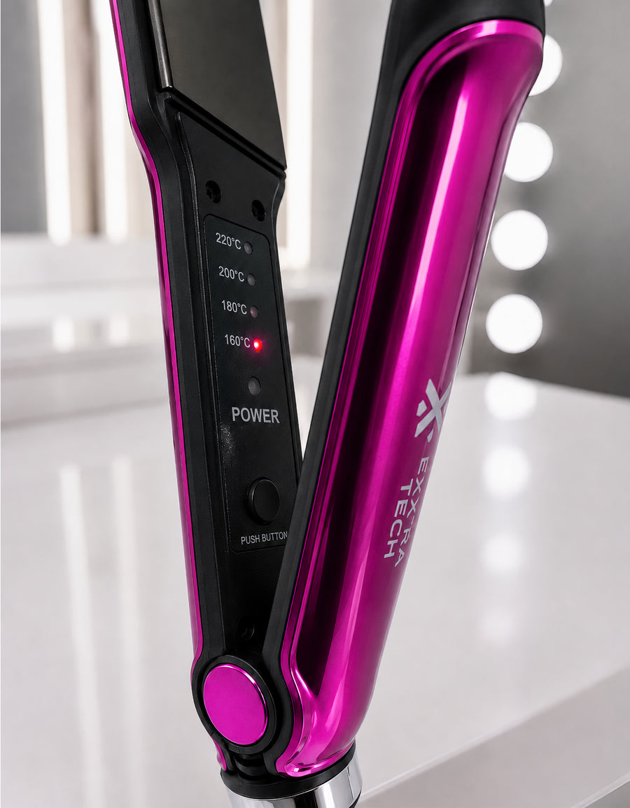 Plancha para Cabello Placas Lisas color Rosa