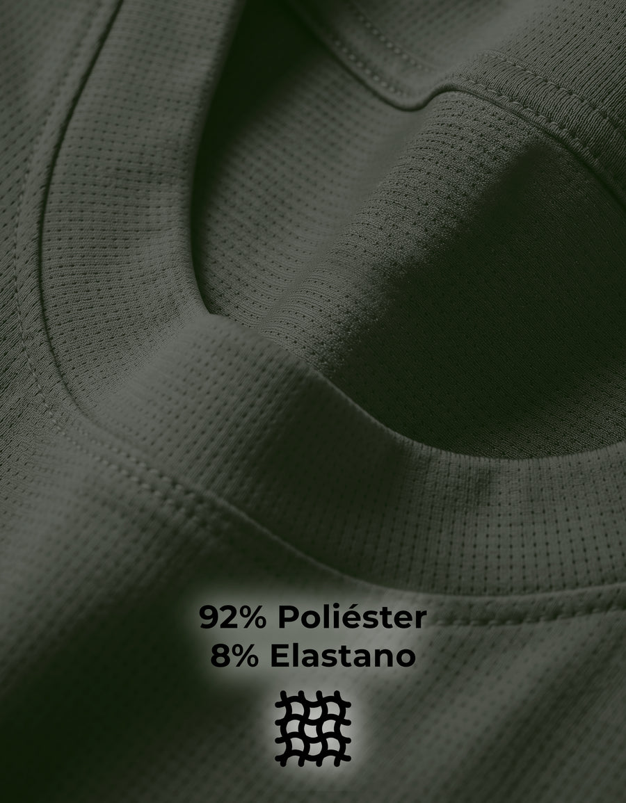 Playera Hombre Cuello Redondo Algodón color Verde Militar