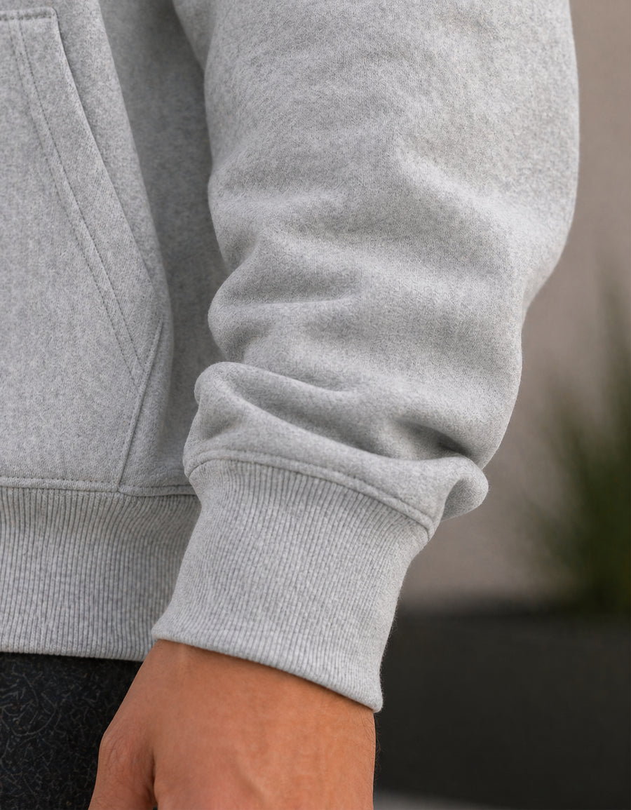 Sudadera Hombre Hoodie con Capucha Fleece · Bolsillo Canguro color Gris Jaspe