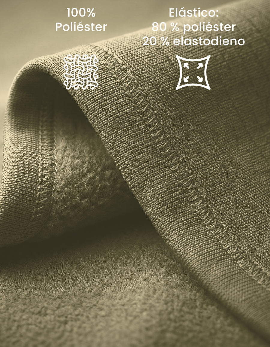 Sudadera Hombre Hoodie con Capucha Fleece · Bolsillo Canguro color Taupe
