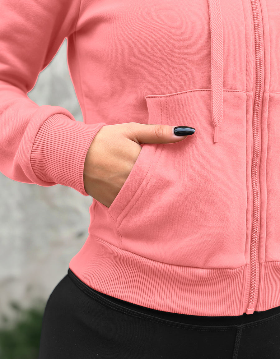 Sudadera Mujer Cuello Redondo Fleece color Rosa