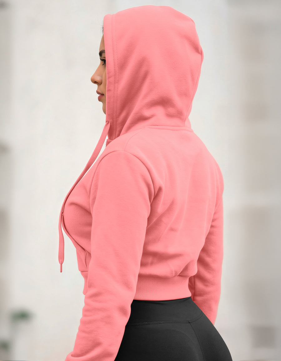 Sudadera Mujer Cuello Redondo Fleece color Rosa