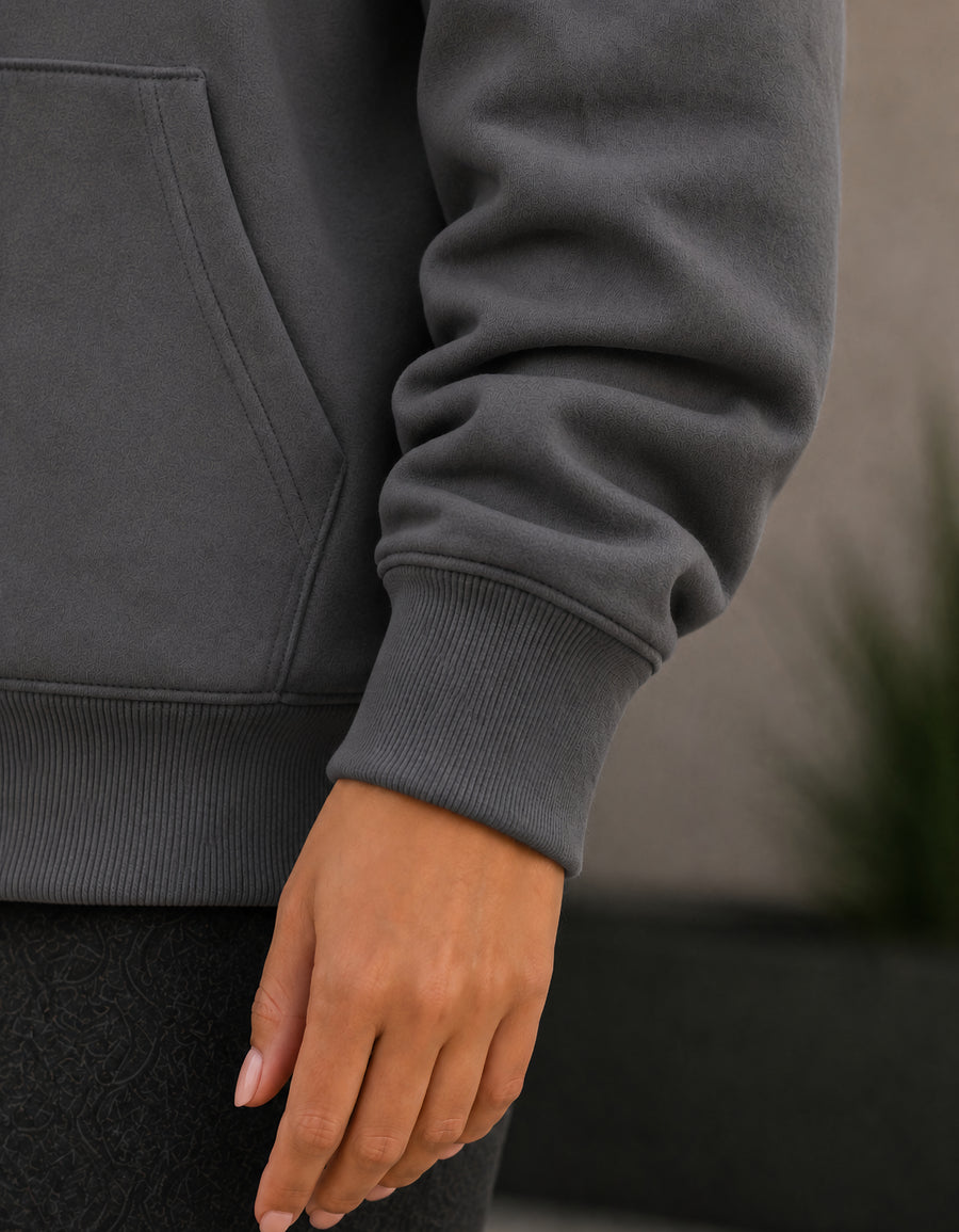 Sudadera Mujer Hoodie con Capucha Fleece · Bolsillo Canguro color Gris Oxford