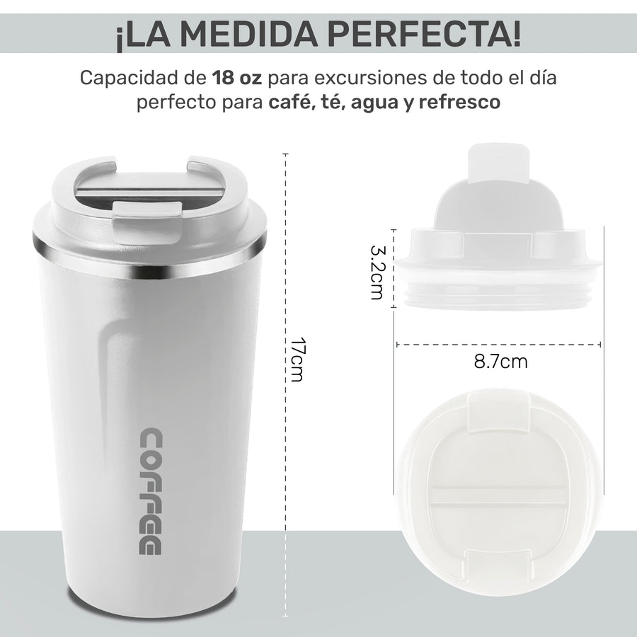 Taza Térmica para Café 510 ml con Tapa color Blanco