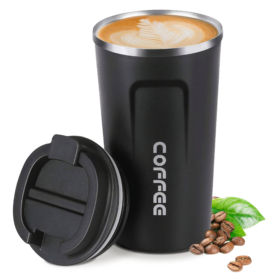 Taza Térmica para Café 510 ml con Tapa color Negro