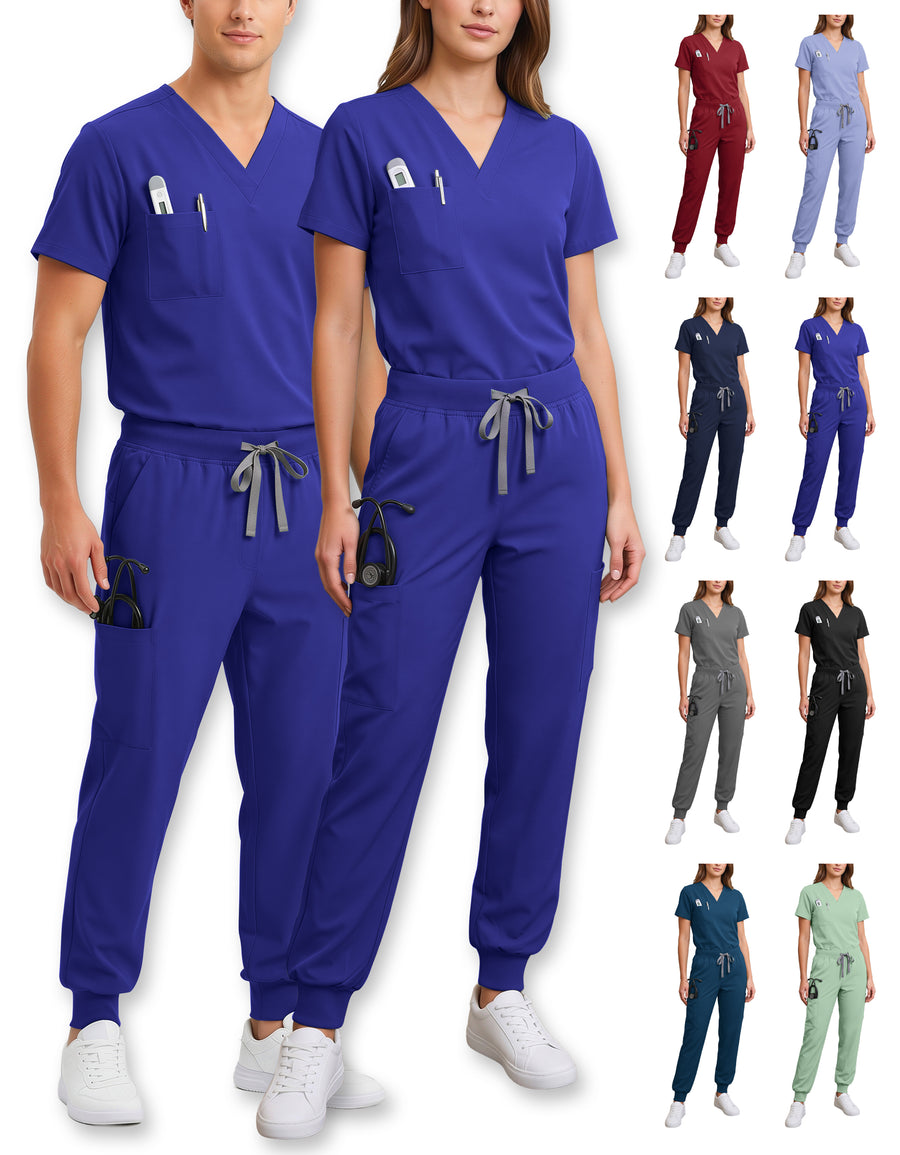 Uniforme Médico 2 Piezas Filipina y Pantalón · Unisex color Azul Rey