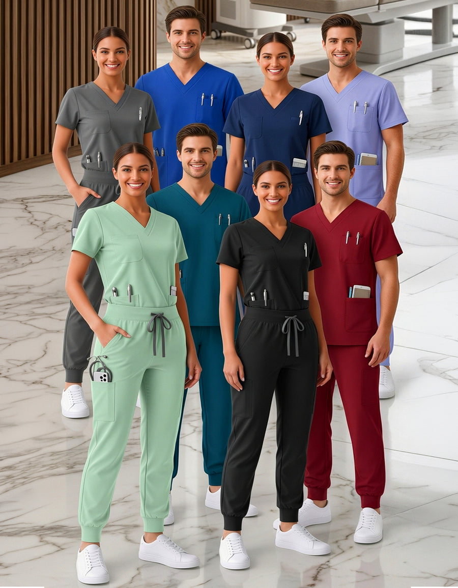 Uniforme Médico 2 Piezas Filipina y Pantalón · Unisex color Azul Rey