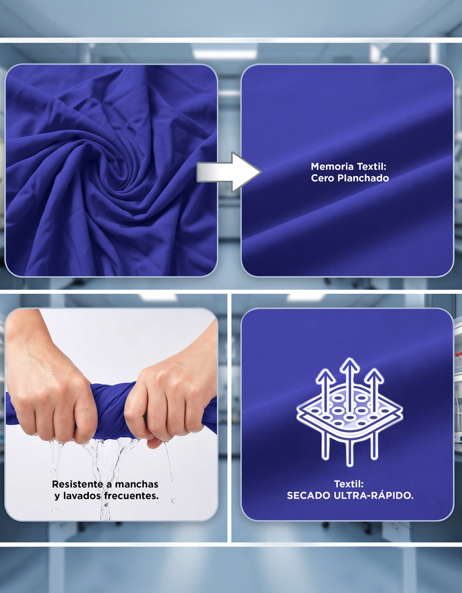 Uniforme Médico 2 Piezas Filipina y Pantalón · Unisex color Azul Rey
