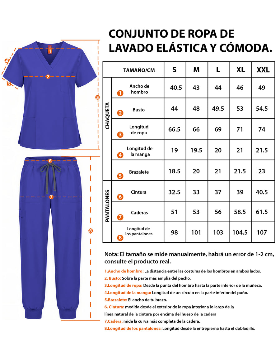 Uniforme Médico 2 Piezas Filipina y Pantalón · Unisex color Azul Rey