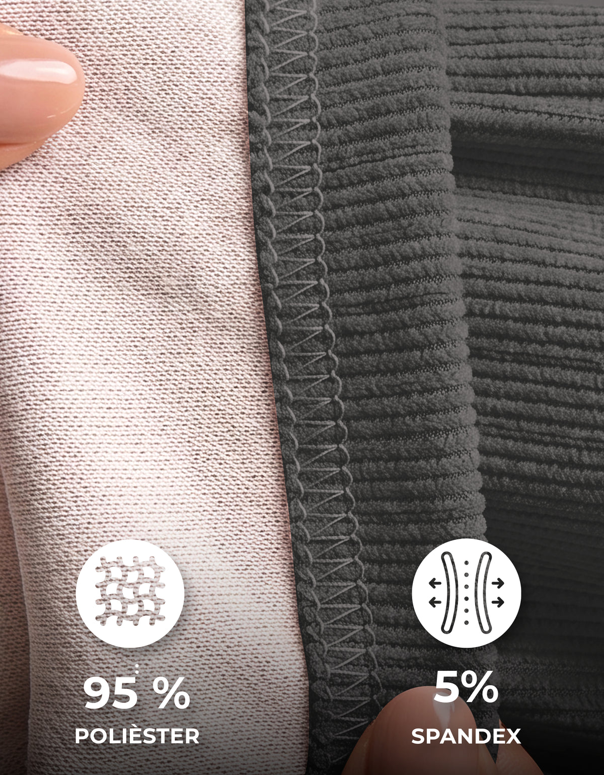 Pantalón de Pana Mujer Recto Cintura Alta con Cordón y Bolsillos color Gris