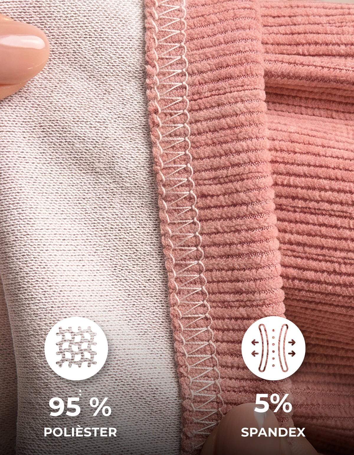 Pantalón de Pana Mujer Recto Cintura Alta con Cordón y Bolsillos color Rosa