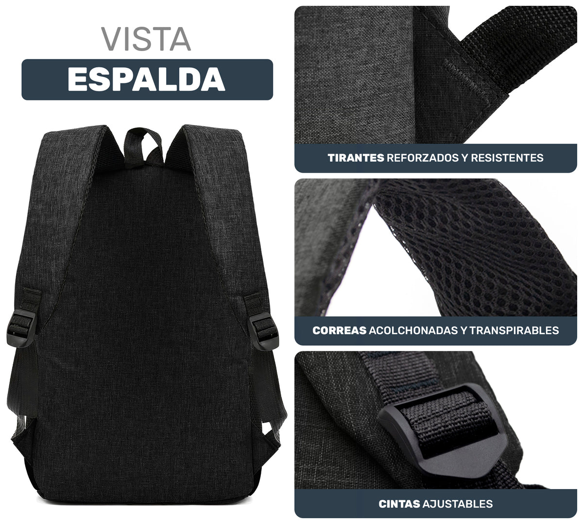 Kit Mochila Ejecutiva para Laptop con Puerto USB · Incluye Bolsa Cruzada y Lapicera