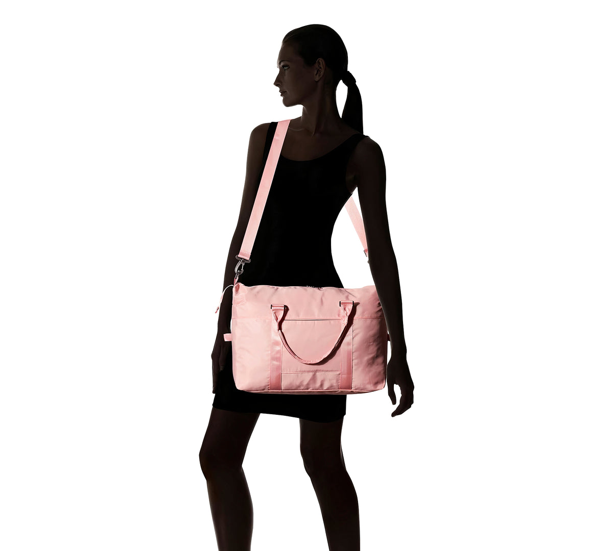 Maleta de Viaje y Gym Mujer Impermeable · Bolsillo para Ropa Mojada · 55 × 32 × 18 cm color Rosa