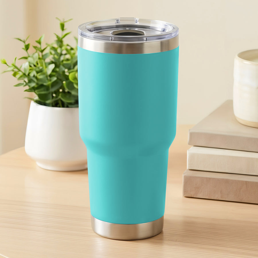 Termo Vaso Térmico 30 oz (800 ml) Acero Inoxidable con Tapa Magnética · Frío 24 h y Caliente 12 h color Aqua