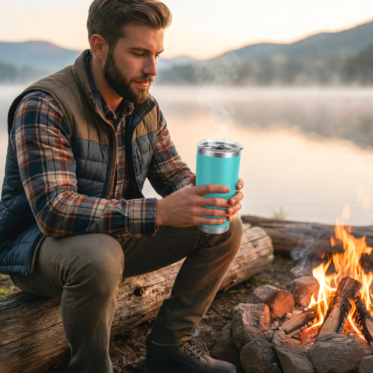 Termo Vaso Térmico 30 oz (800 ml) Acero Inoxidable con Tapa Magnética · Frío 24 h y Caliente 12 h color Aqua