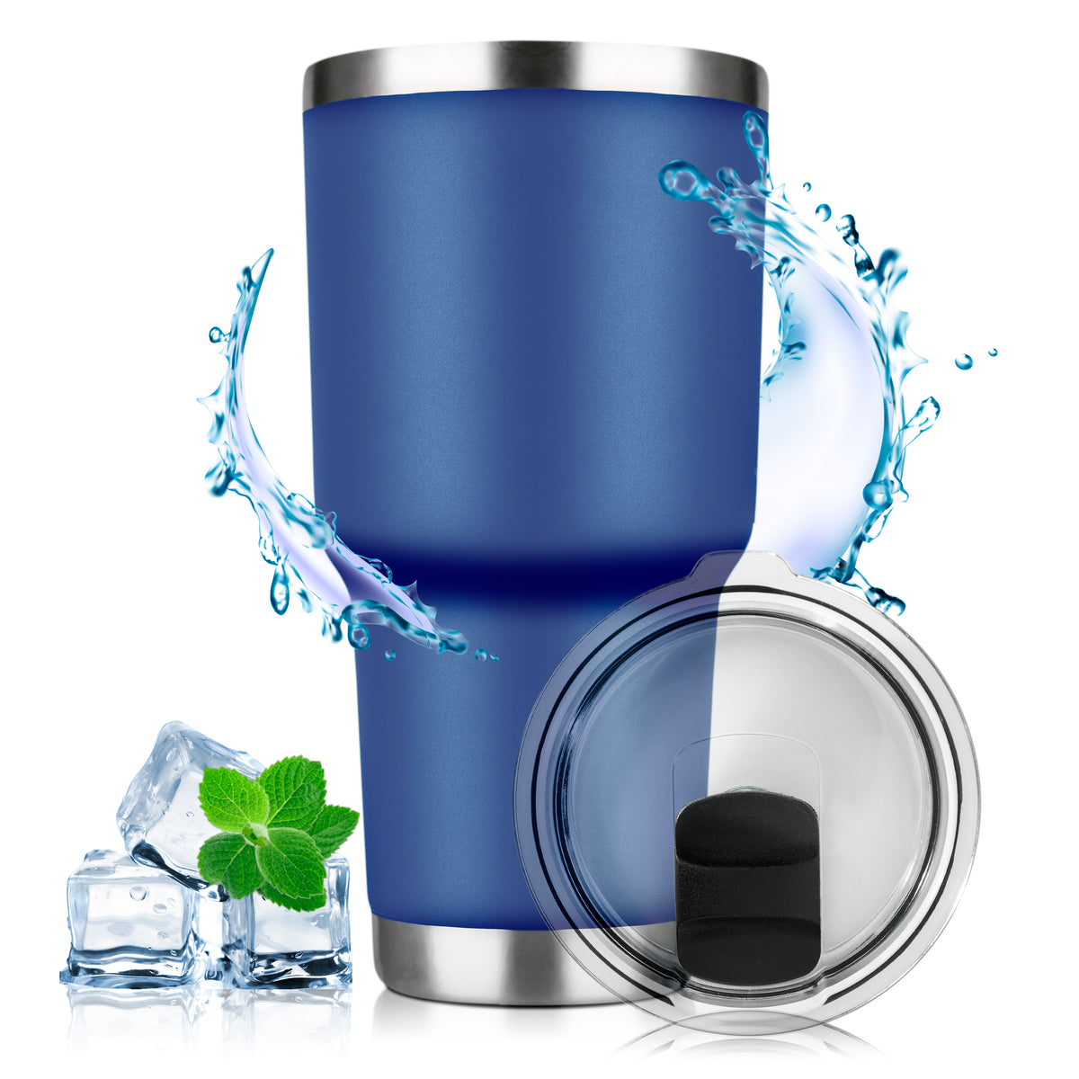 Termo Vaso Térmico 30 oz (800 ml) Acero Inoxidable con Tapa Magnética · Frío 24 h y Caliente 12 h color Azul