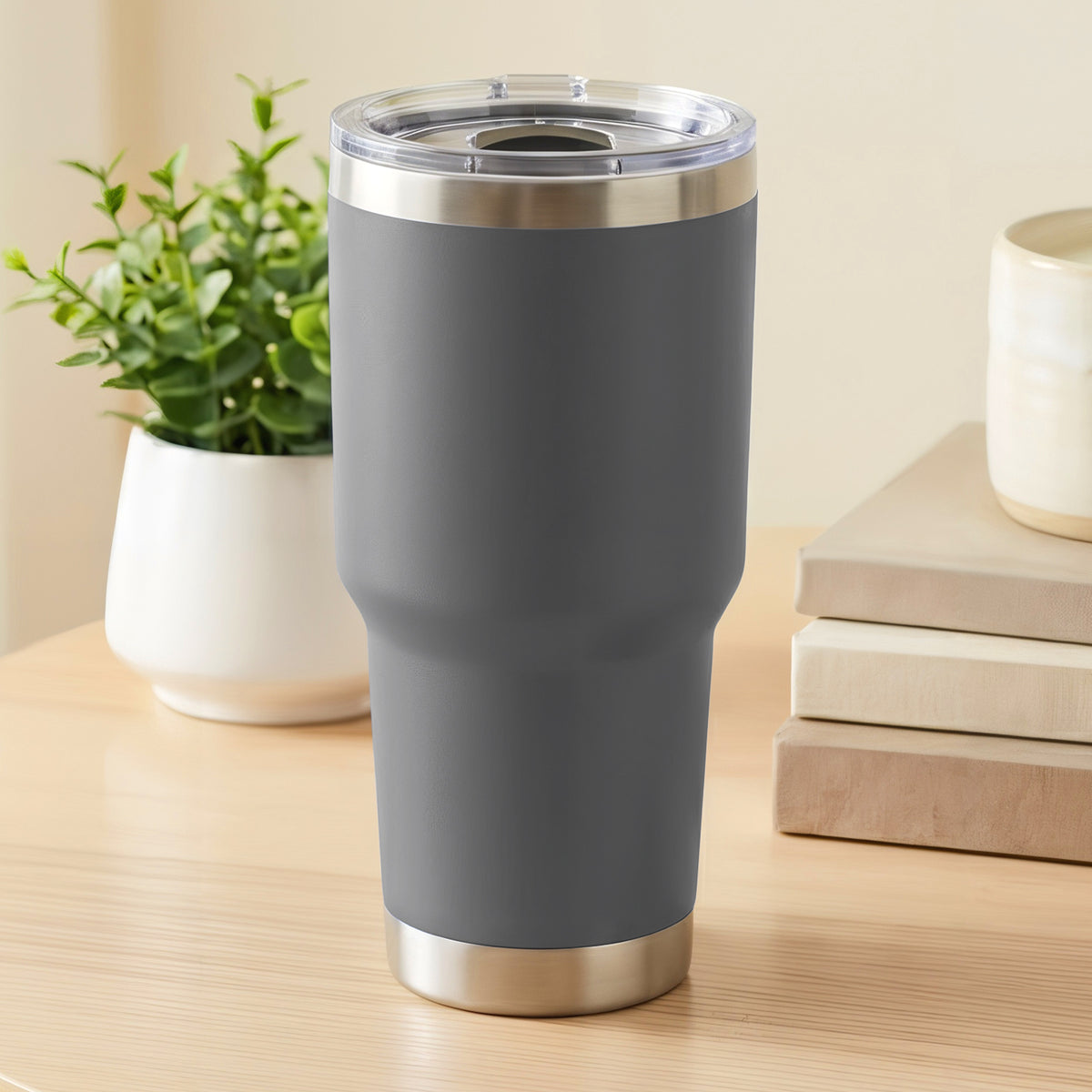 Termo Vaso Térmico 30 oz (800 ml) Acero Inoxidable con Tapa Magnética · Frío 24 h y Caliente 12 h color Gris