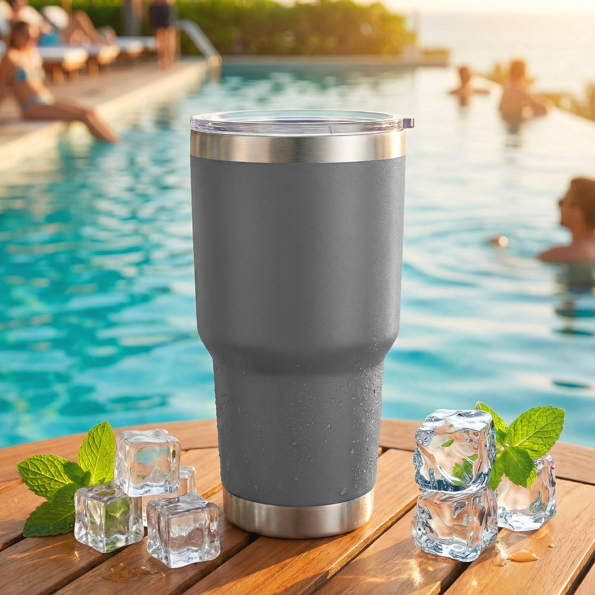 Termo Vaso Térmico 30 oz (800 ml) Acero Inoxidable con Tapa Magnética · Frío 24 h y Caliente 12 h color Gris