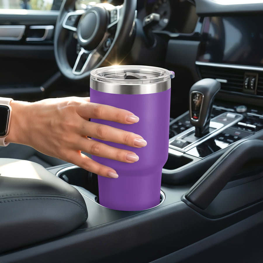Termo Vaso Térmico 30 oz (800 ml) Acero Inoxidable con Tapa Magnética · Frío 24 h y Caliente 12 h color Morado