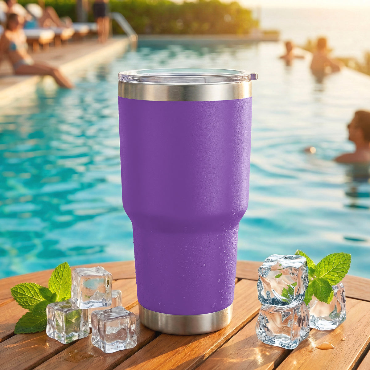 Termo Vaso Térmico 30 oz (800 ml) Acero Inoxidable con Tapa Magnética · Frío 24 h y Caliente 12 h color Morado