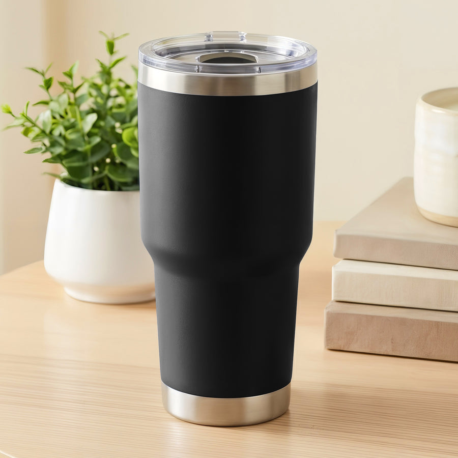 Termo Vaso Térmico 30 oz (800 ml) Acero Inoxidable con Tapa Magnética · Frío 24 h y Caliente 12 h color Negro