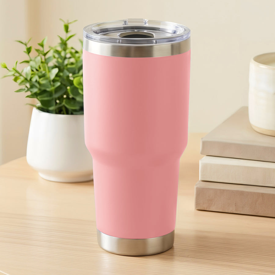 Termo Vaso Térmico 30 oz (800 ml) Acero Inoxidable con Tapa Magnética · Frío 24 h y Caliente 12 h color Rosa Claro