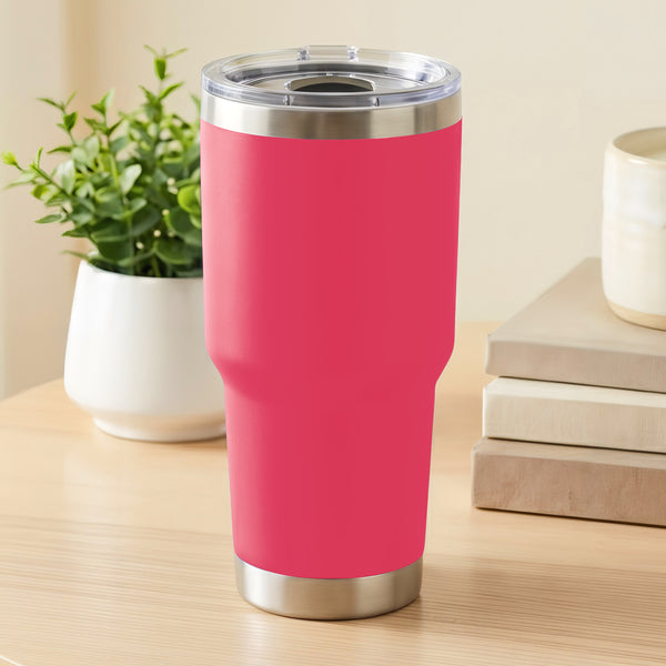 Termo Vaso Térmico 30 oz (800 ml) Acero Inoxidable con Tapa Magnética · Frío 24 h y Caliente 12 h color Rosa Fuerte