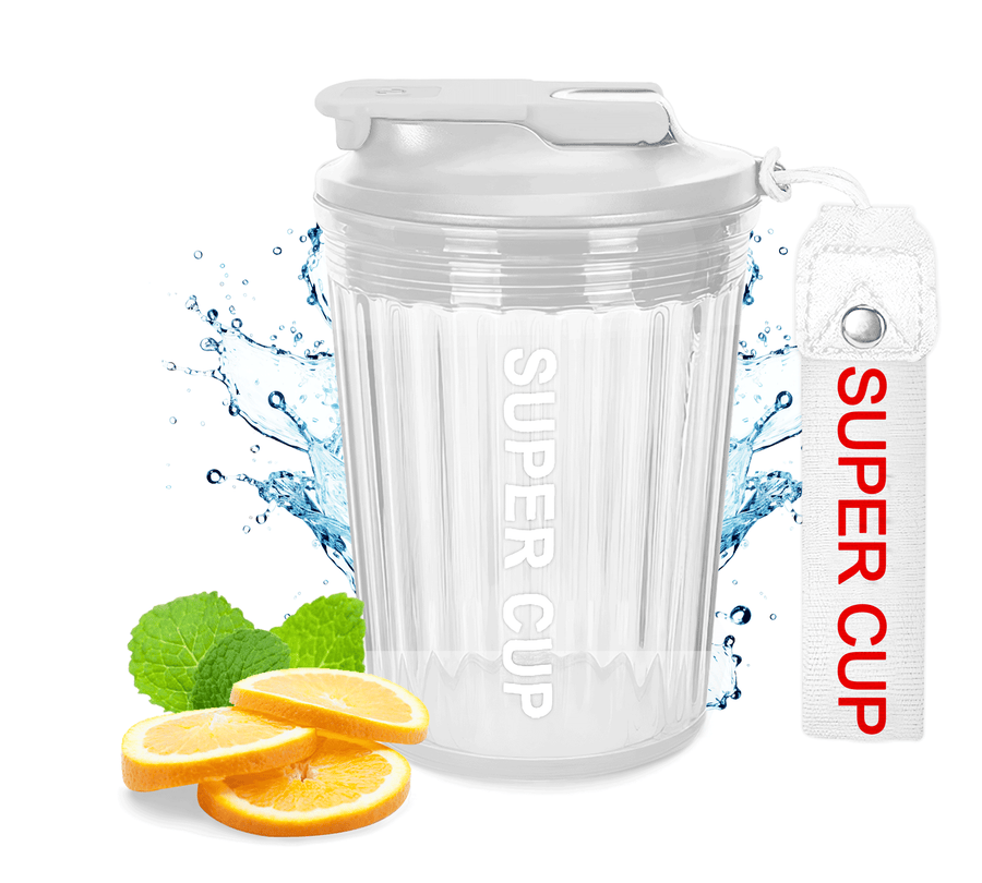Vaso Térmico Antiderrame 450 ml con Asa Portátil · Doble Pared · Frío 12 h color Transparente