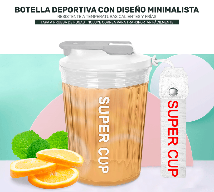 Vaso Térmico Antiderrame 450 ml con Asa Portátil · Doble Pared · Frío 12 h color Transparente