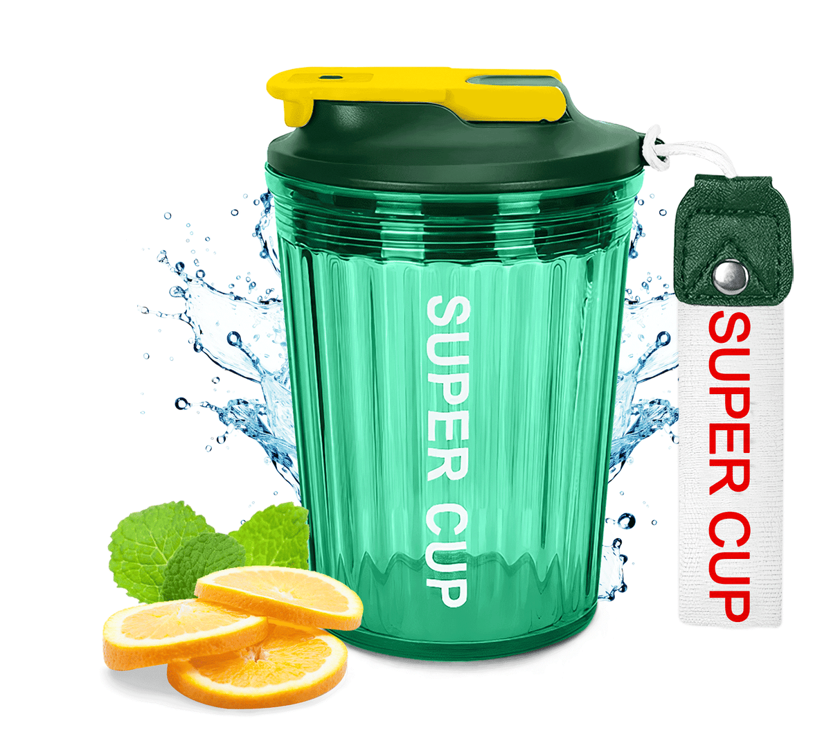 Vaso Térmico Antiderrame 450 ml con Asa Portátil · Doble Pared · Frío 12 h color Verde