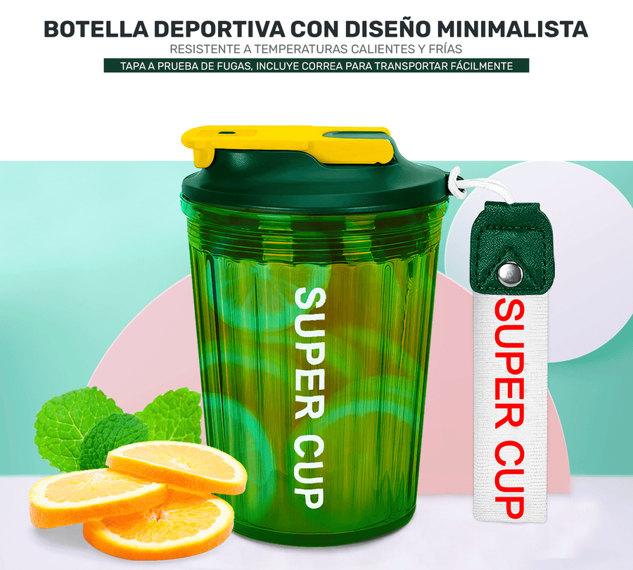 Vaso Térmico Antiderrame 450 ml con Asa Portátil · Doble Pared · Frío 12 h color Verde