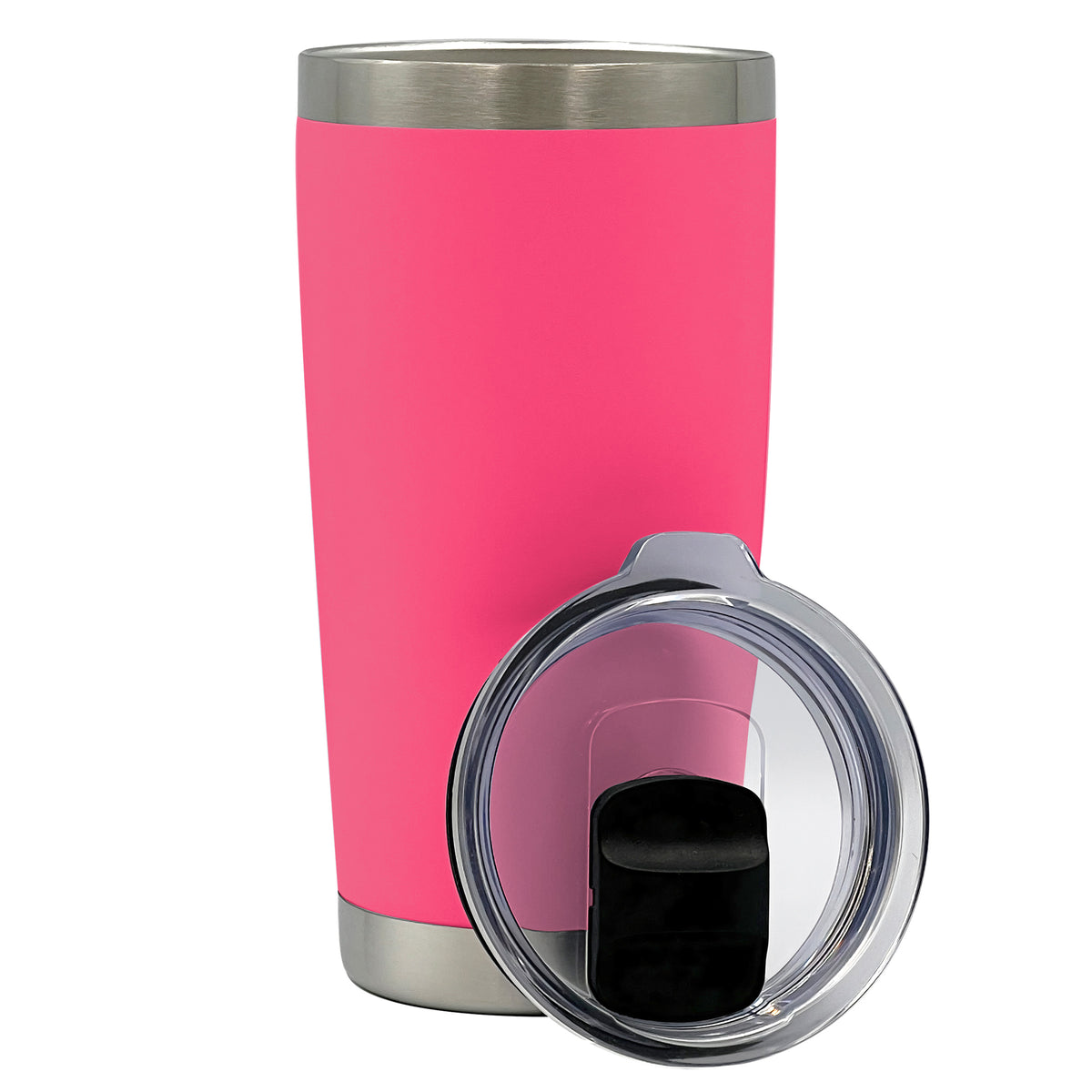 Termo para Café 20 oz de Acero Inoxidable · Tapa Magnética Antiderrame · Doble Pared color Rosa Fuerte