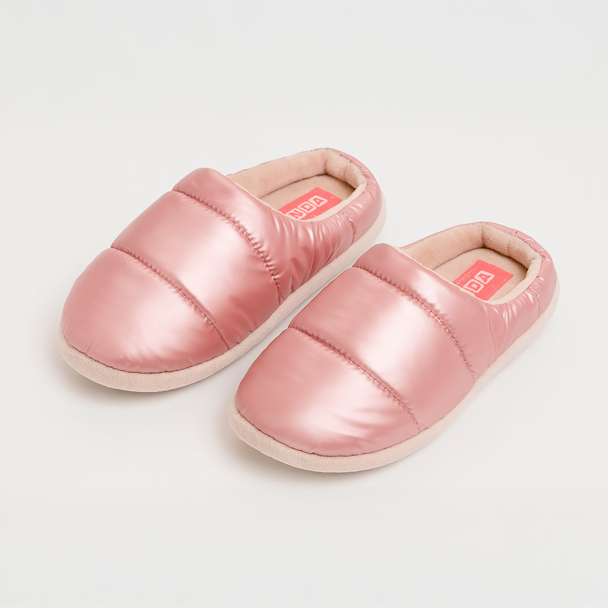 Pantuflas Acolchadas Unisex Tipo Puffer · Suela Antiderrapante · CH/M y G/XG color Rosa