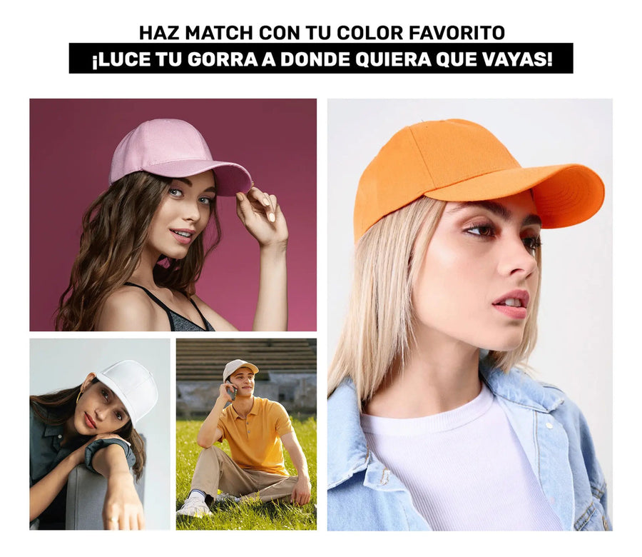 Gorra Lisa Básica de Algodón Unisex