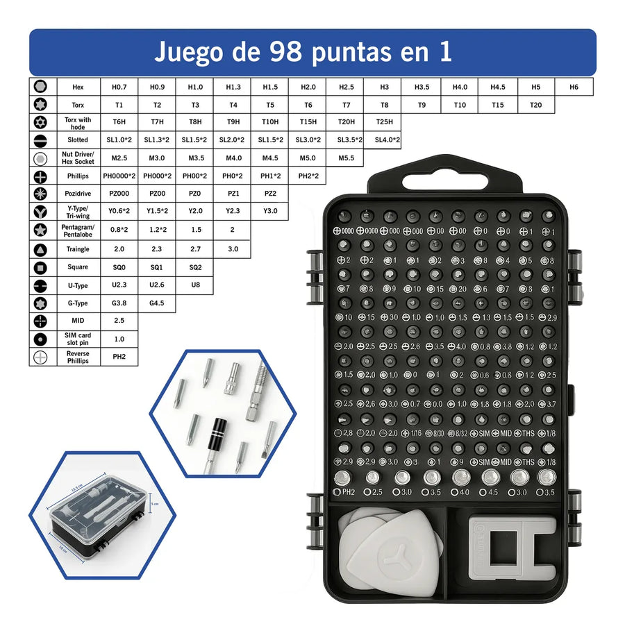 Juego de Herramientas con Estuche · 115 Piezas