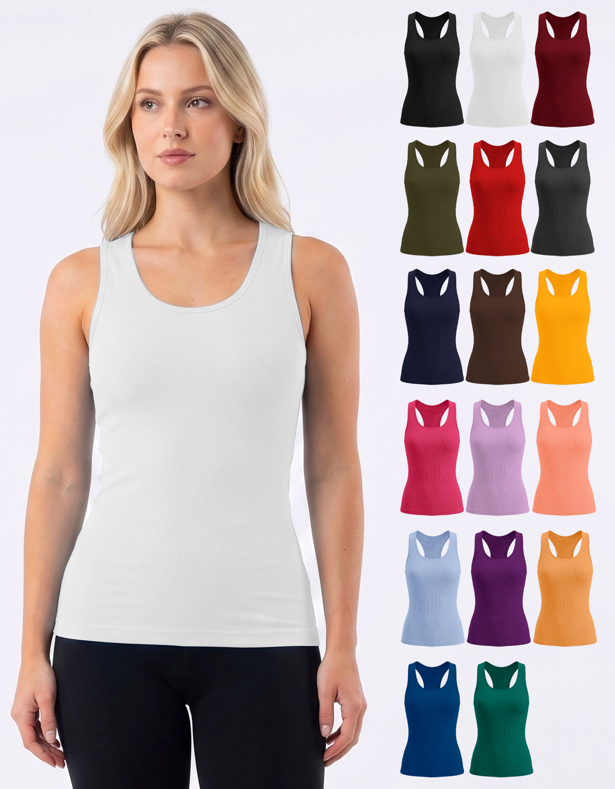 Playera Deportiva Sin Mangas Mujer Tank Top Acanalada · Unitalla color Blanco