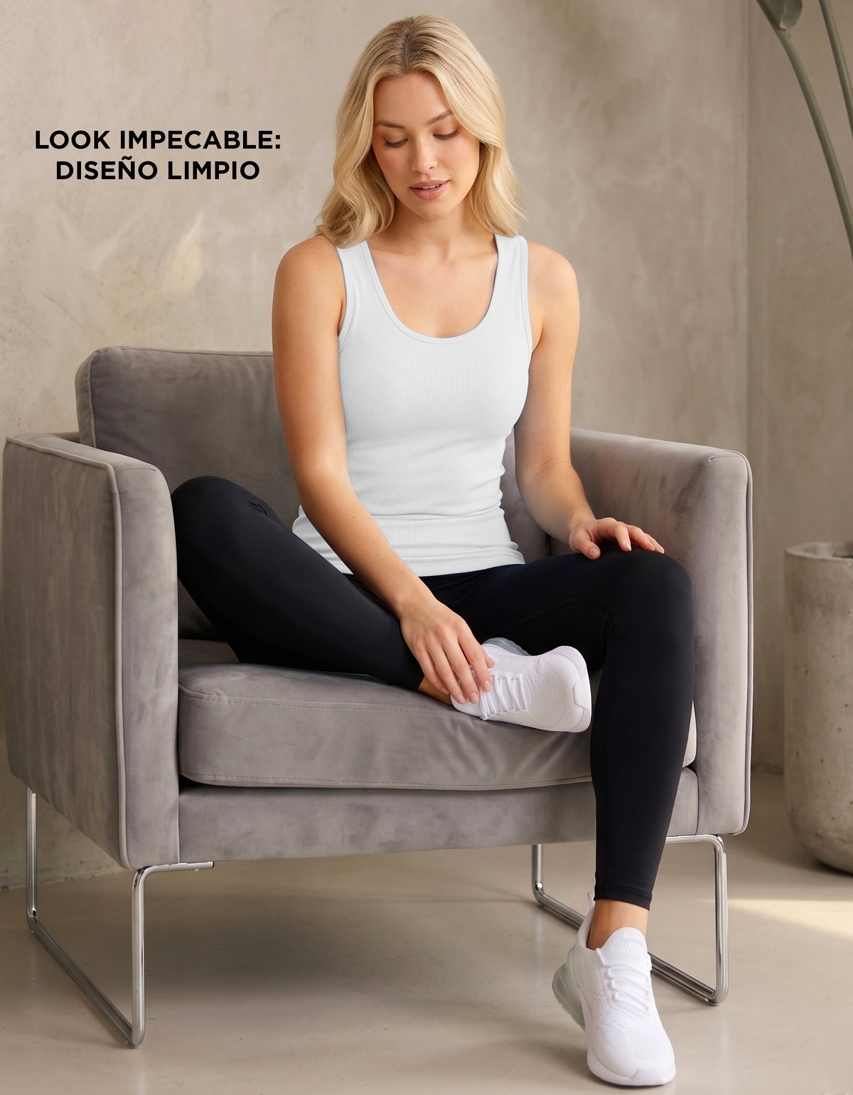 Playera Deportiva Sin Mangas Mujer Tank Top Acanalada · Unitalla color Blanco