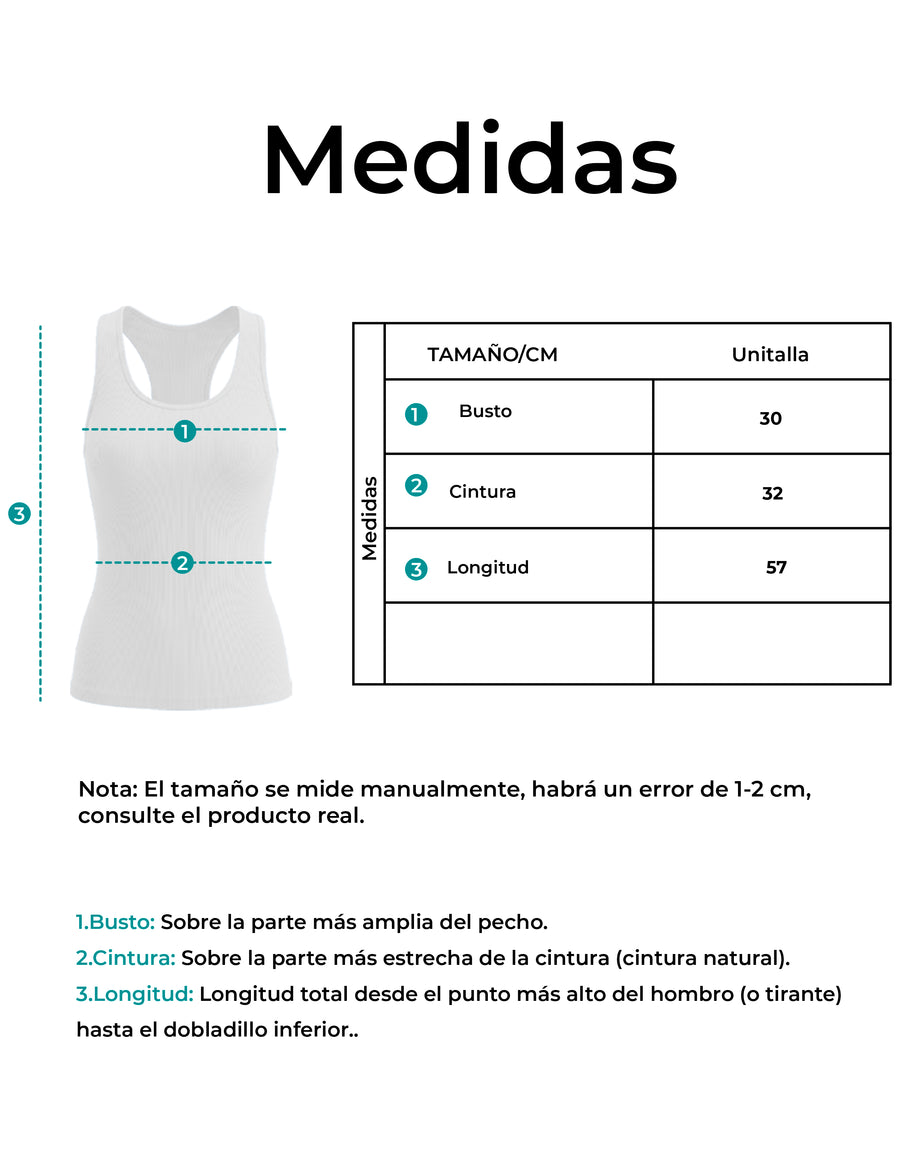 Playera Deportiva Sin Mangas Mujer Tank Top Acanalada · Unitalla color Blanco