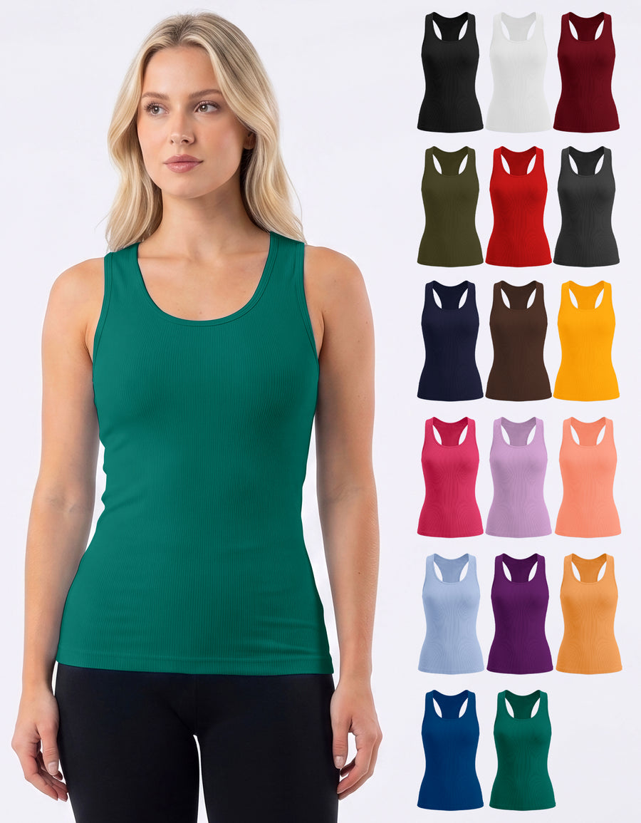 Playera Deportiva Sin Mangas Mujer Tank Top Acanalada · Unitalla color Verde Turquesa
