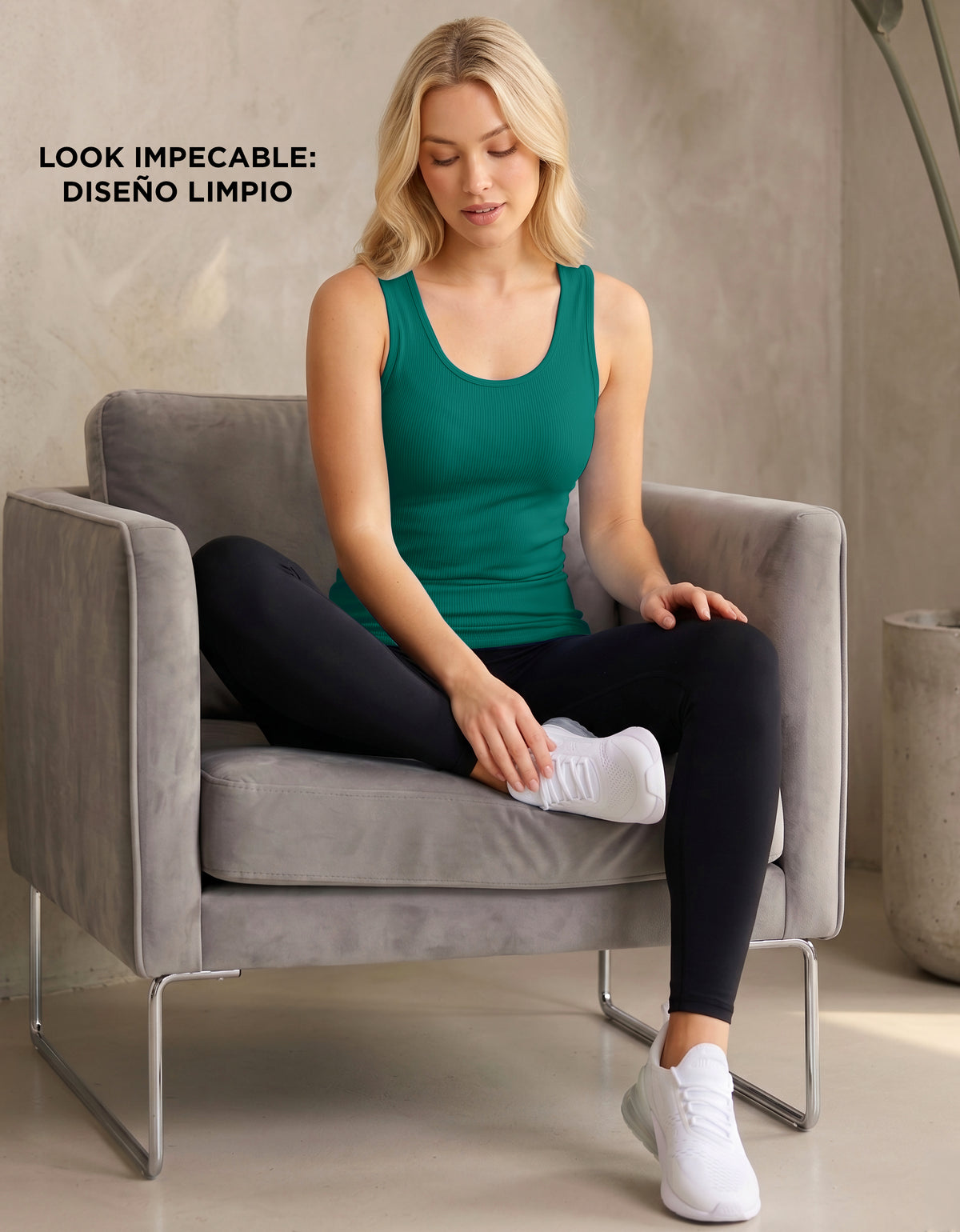 Playera Deportiva Sin Mangas Mujer Tank Top Acanalada · Unitalla color Verde Turquesa