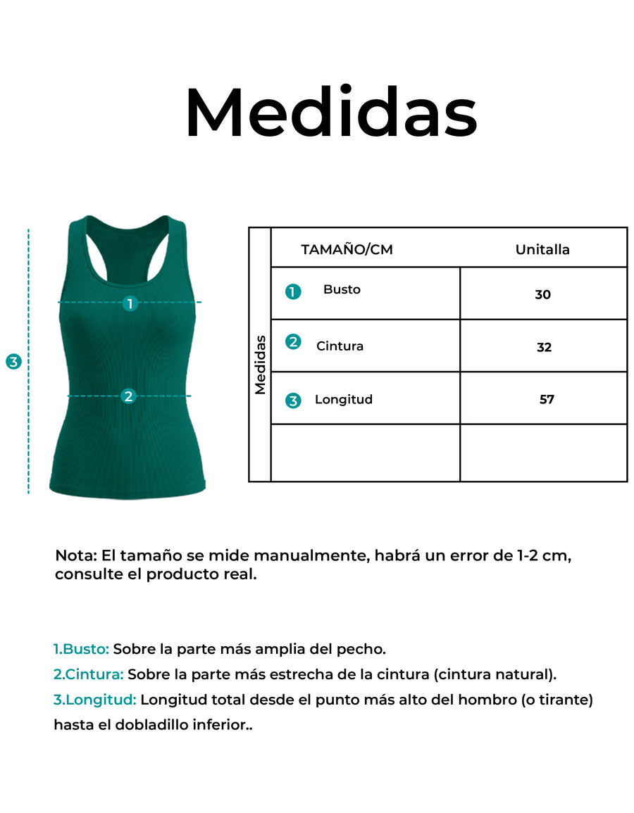 Playera Deportiva Sin Mangas Mujer Tank Top Acanalada · Unitalla color Verde Turquesa