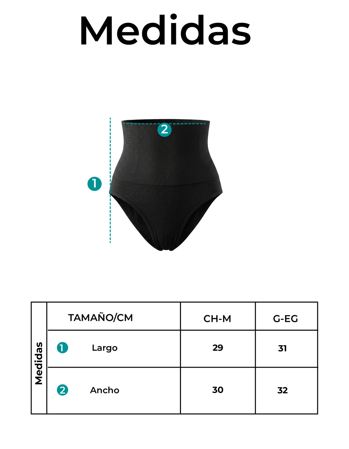 Pantaleta de Compresión Cintura Alta para Mujer · Moldea el Abdomen · Negra color Negro