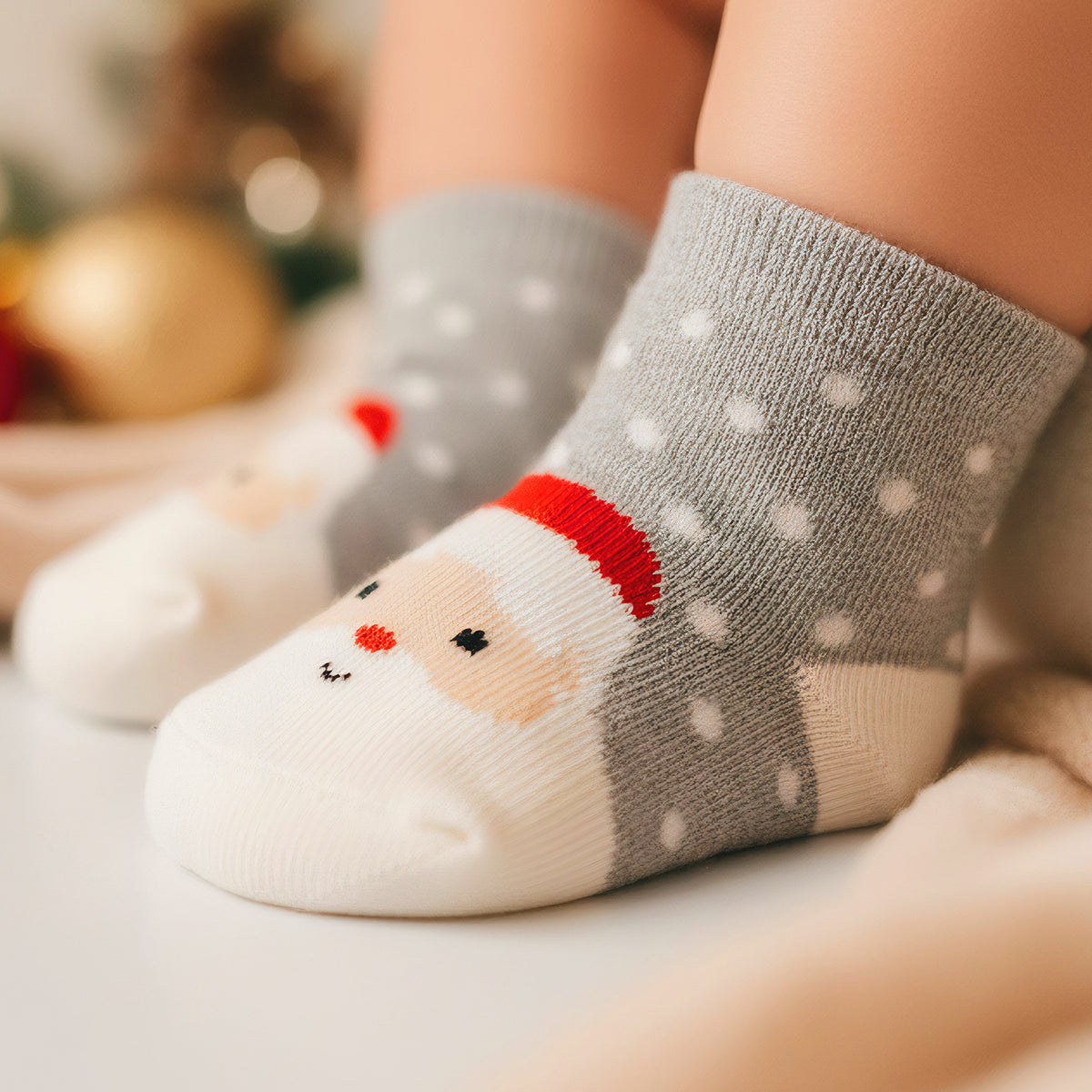 Set de 3 Pares de Calcetines Navideños para Bebé · Suaves · 6 a 12 Meses