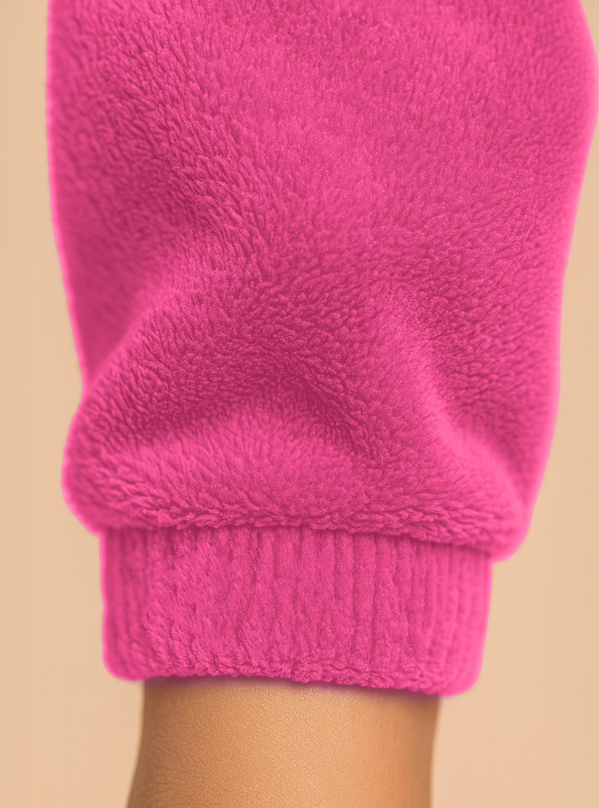 Pijama Polar Mujer con Bordado Angel · Sudadera y Jogger Afelpados · Unitalla color Fucsia