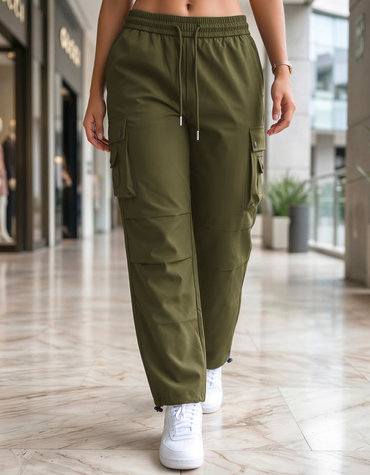 Pants Deportivo Mujer para Gym y Casual color Verde Militar