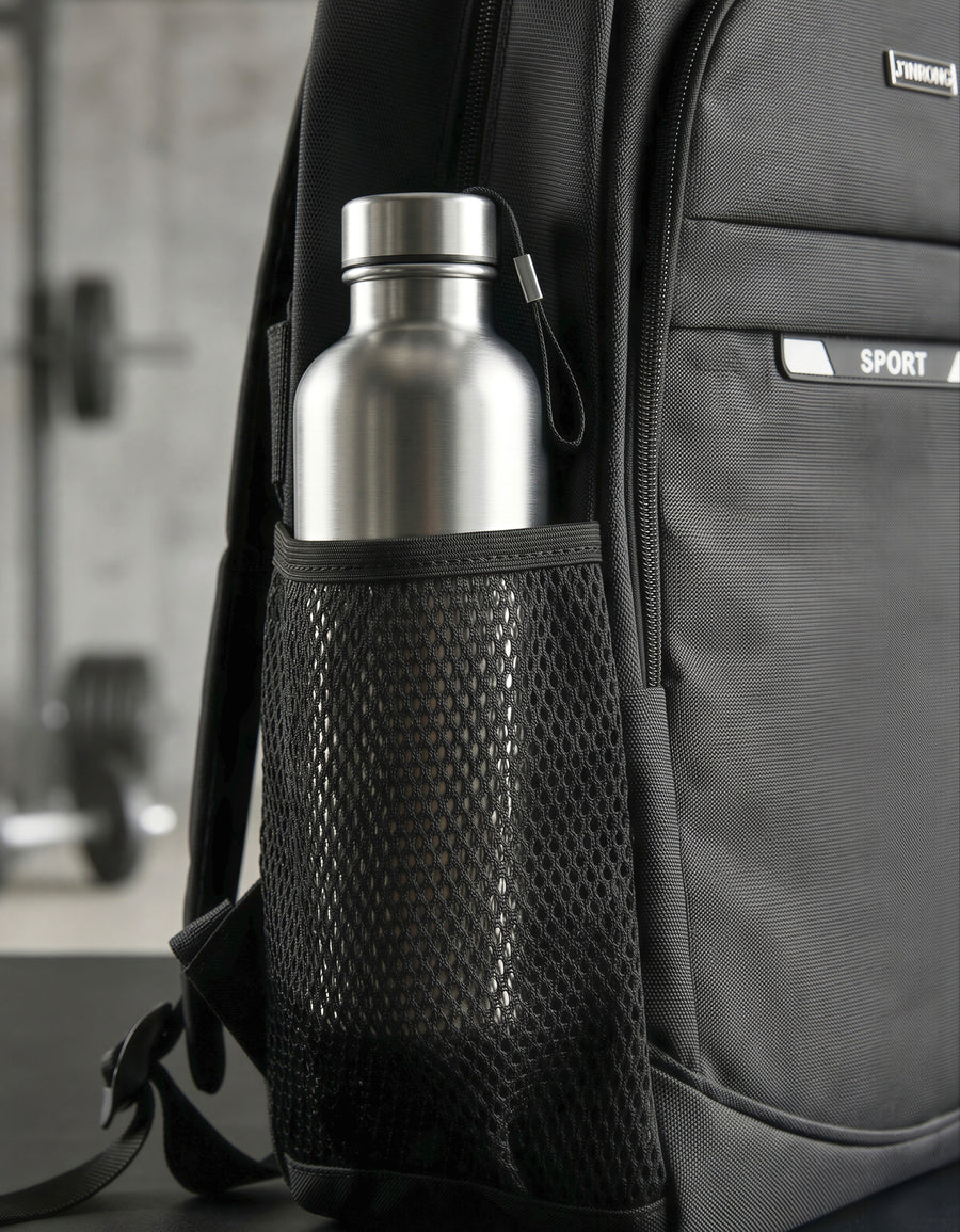 Mochila Deportiva y Escolar 50 × 35 × 16 cm con Bolsillos Laterales · Negra