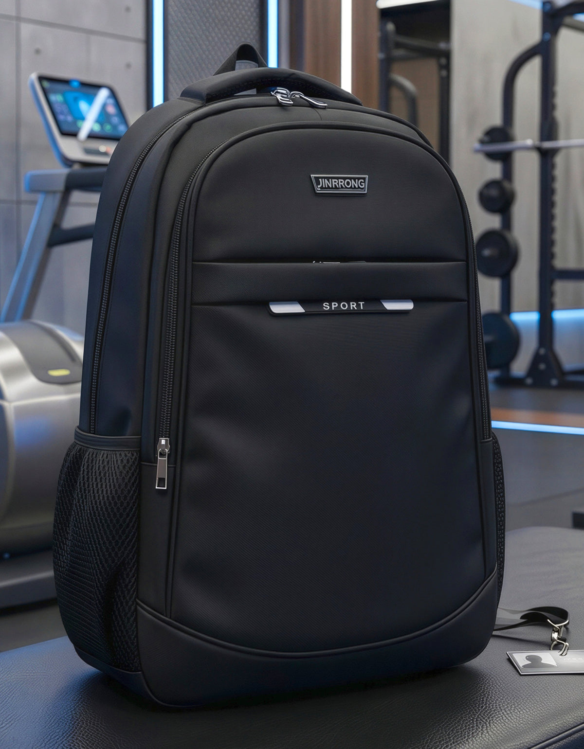 Mochila Deportiva y Escolar 50 × 35 × 16 cm con Bolsillos Laterales · Negra